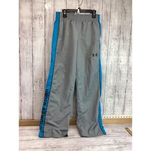 Under Armour Men's Loose Straight Casual Pants Gray Blue 100% Polyester Large